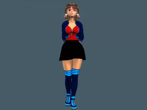 cartoony girl 2 rigged 3D Model