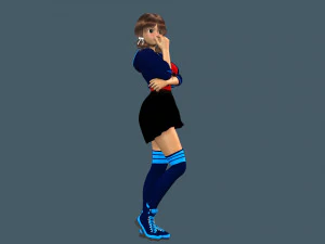 cartoony girl 2 rigged 3D Model