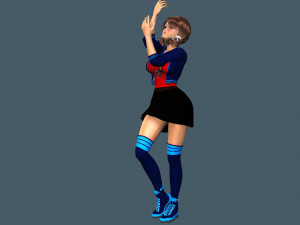 cartoony girl 2 rigged 3D Model