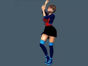 cartoony girl 2 rigged 3D Model