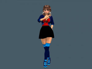 cartoony girl 2 rigged 3D Model