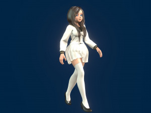 cartoony girl 3 rigged Modelo 3D
