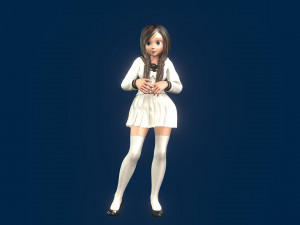 cartoony girl 3 rigged Modelo 3D