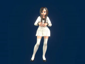cartoony girl 3 rigged 3D Model