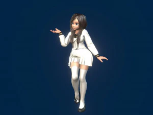 cartoony girl 3 rigged 3D Model