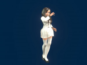 cartoony girl 3 rigged Modelo 3D
