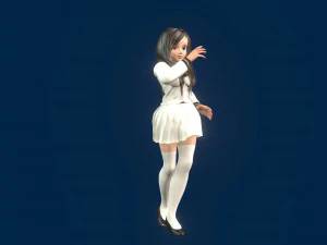 cartoony girl 3 rigged 3D Model