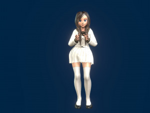 cartoony girl 3 rigged Modelo 3D