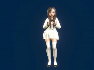 cartoony girl 3 rigged 3D Model