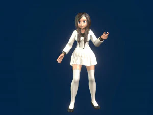 cartoony girl 3 rigged 3D Model
