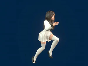 cartoony girl 3 rigged 3D Model