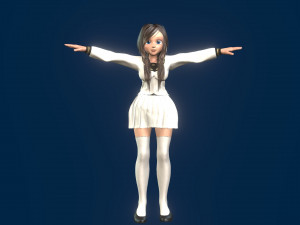 cartoony girl 3 rigged Modelo 3D