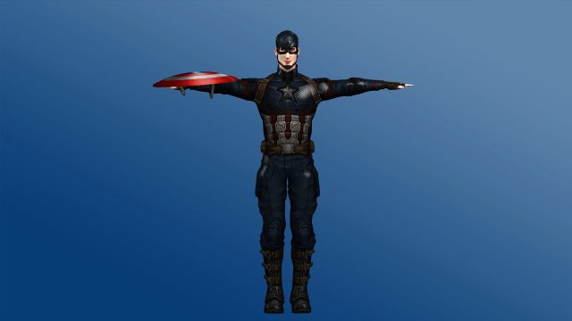 captain america rigged 3D 模型 .c4d .max .obj .3ds .fbx .stl .blend 