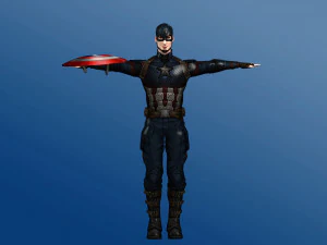 キャプテン・アメリカが装備されている 3Dモデル