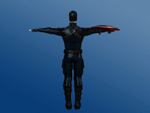 captain america rigged 3D 模型