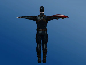 captain america rigged 3D Model