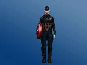 captain america rigged 3D 模型