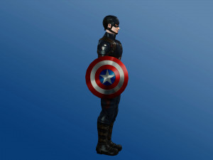 captain america rigged 3D 模型