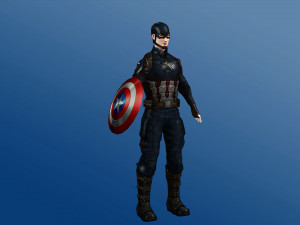 captain america rigged 3D 模型