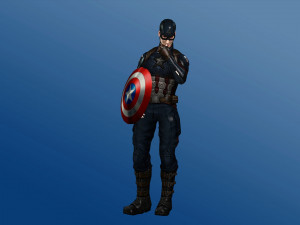 captain america rigged 3D 模型