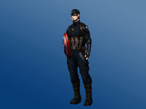 captain america rigged 3D 模型