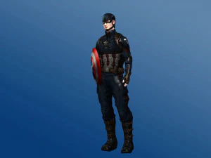 captain america rigged 3D Model