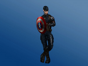 captain america rigged 3D 模型