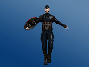 captain america rigged 3D 模型