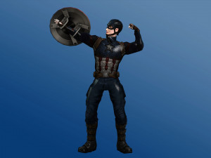 captain america rigged 3D 模型