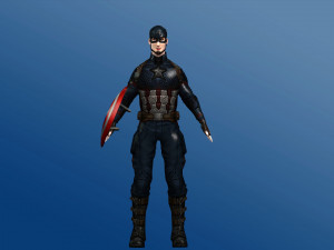 captain america rigged 3D 模型