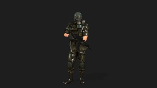soldier-military-army--1-rigged with animation file 3D Модель .c4d .max .obj .3ds .fbx .stl .blend 