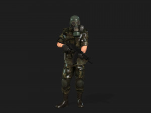 soldier-military-army--1-rigged with animation file 3D Model