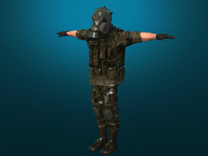 soldier-military-army--1-rigged with animation file 3D Модель