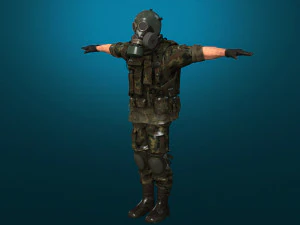 soldier-military-army--1-rigged with animation file 3D Model
