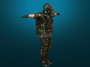 soldier-military-army--1-rigged with animation file 3D Модель