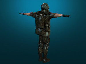 soldier-military-army--1-rigged with animation file 3D Модель