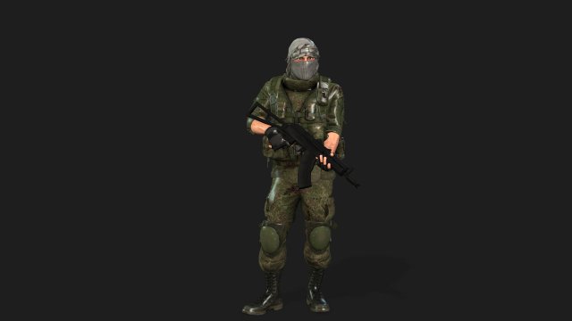 soldier-military-army--2-rigged with animation file 3D Model .c4d .max .obj .3ds .fbx .stl .blend 