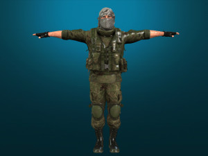 soldier-military-army--2-rigged with animation file 3D Model