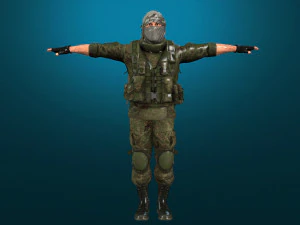 soldier-military-army--2-rigged with animation file 3D Model