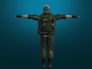 soldier-military-army--2-rigged with animation file 3D Model
