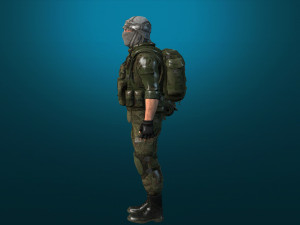soldier-military-army--2-rigged with animation file 3D Model