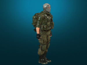 soldier-military-army--2-rigged with animation file 3D Model