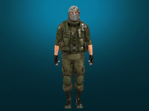 soldier-military-army--2-rigged with animation file 3D Model