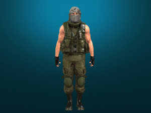 soldier-military-army--2-rigged with animation file 3D Model