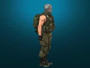 soldier-military-army--2-rigged with animation file 3D Model