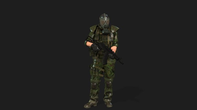 soldier-military-army--2-rigged with animation file Model 3D .c4d .max .obj .3ds .fbx .stl .blend 