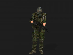 soldier-military-army--2-rigged with animation file 3D Model
