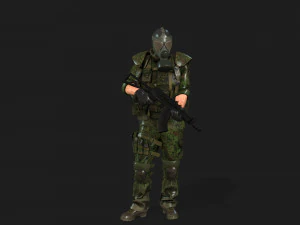 군인-군사-육군--애니메이션 파일로 2-리깅됨 3D 모델