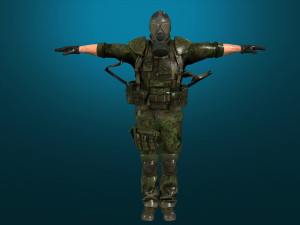 soldier-military-army--2-rigged with animation file Model 3D