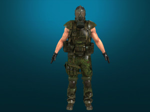 soldier-military-army--2-rigged with animation file Model 3D